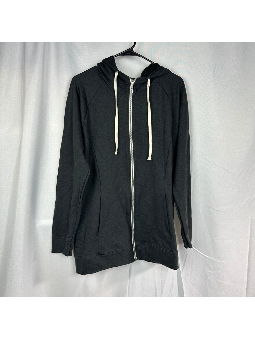 NWT District Hoodie Women's XL Black Full Zip Minimalist